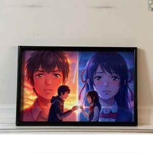 Kimi no Na wa Your Name Mitsuha Miyamizu and Taki Tachibana anime Poster